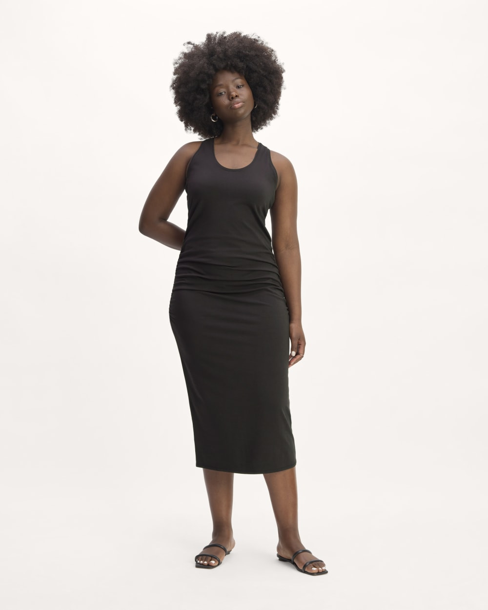 womens-supima-form-racer-dress-black | primary