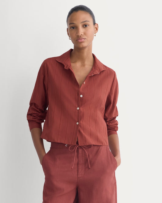womens-textured-mini-collar-shirt-henna | primary