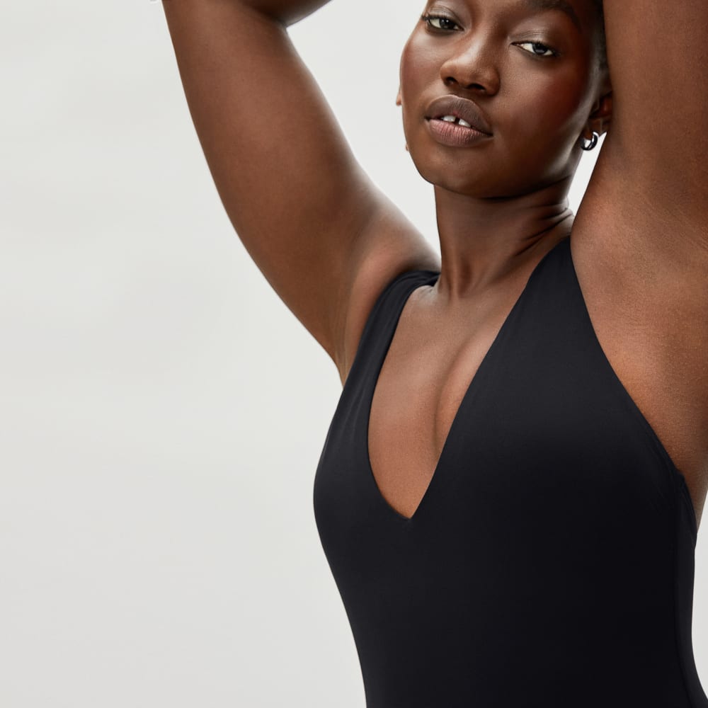 The V-Neck One-Piece | Black – Everlane