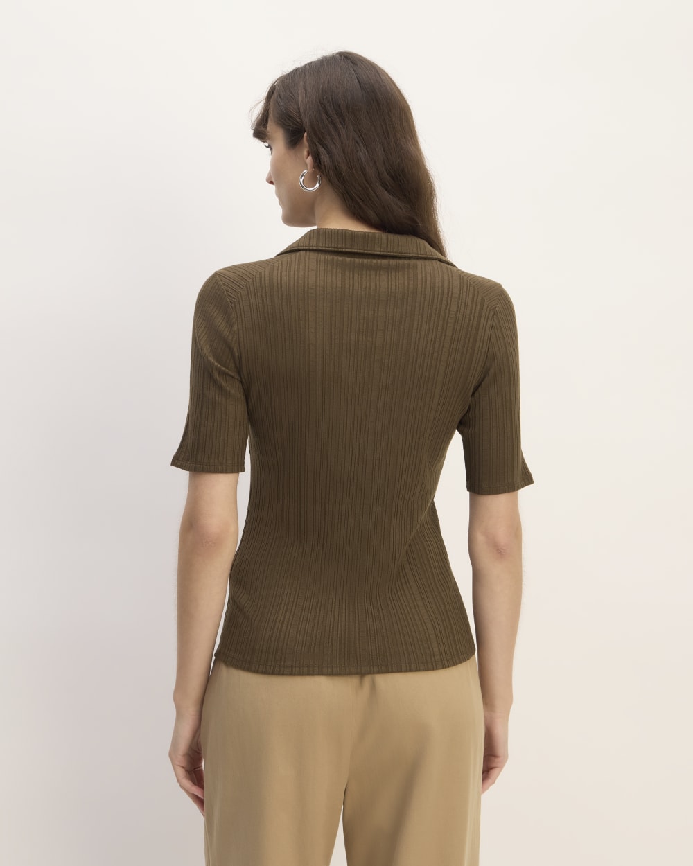 The Rib Soft Knit Open Collar Polo | Cocoa – Everlane