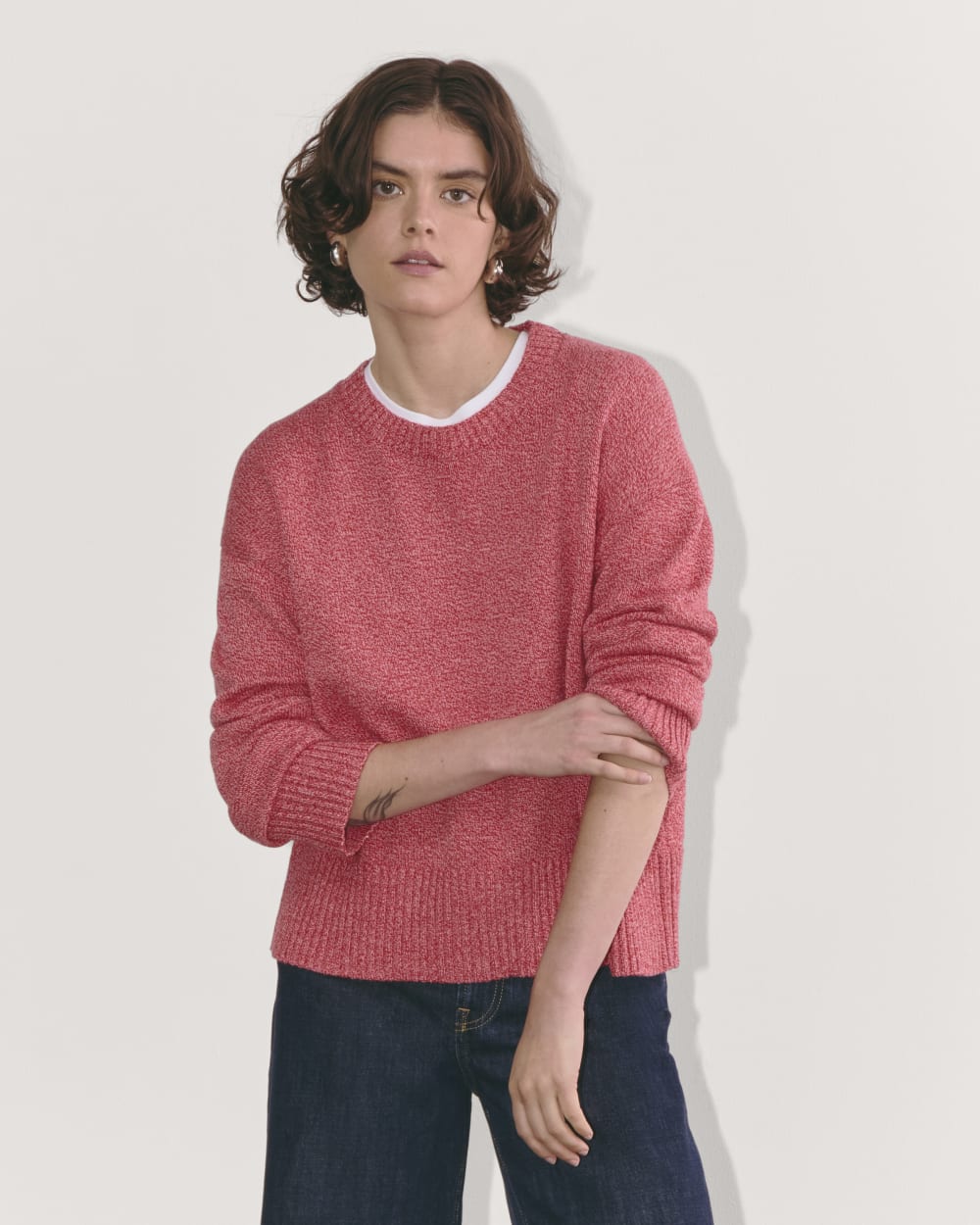 womens-organic-cotton-crew-sweater-pink-peony-red | primary