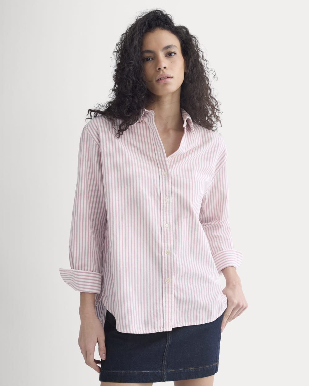 womens-everyday-oxford-shirt-bone-heather-rose | primary