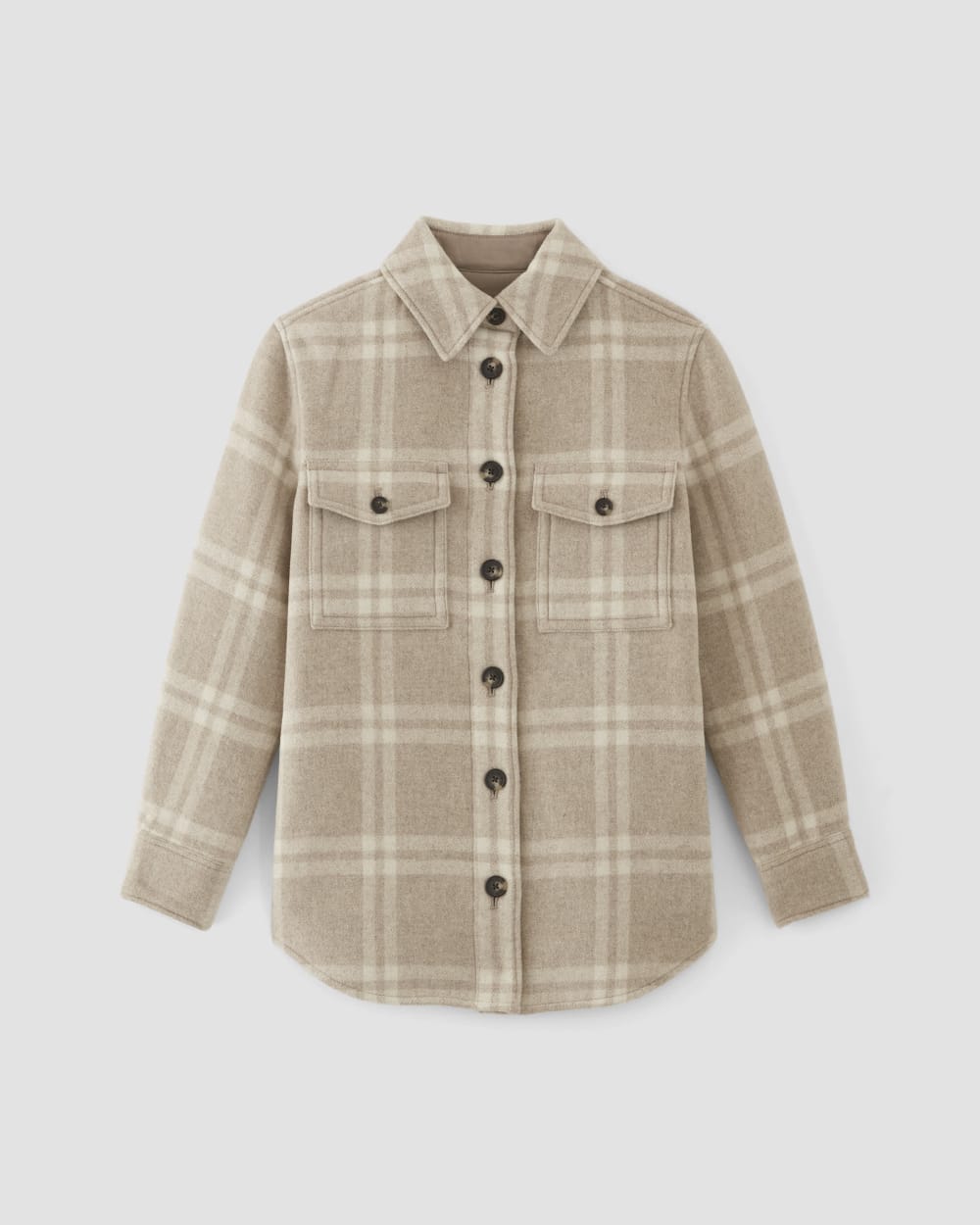 The Italian ReWool® Oversized Shirt Jacket | Taupe / Cream – Everlane