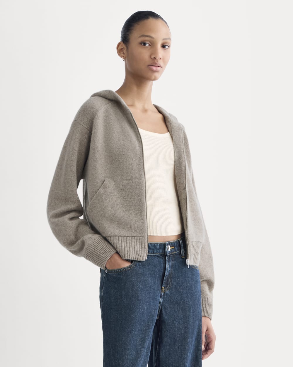 womens-full-zip-hoodie-in-wool-cashmere-oatmeal | primary