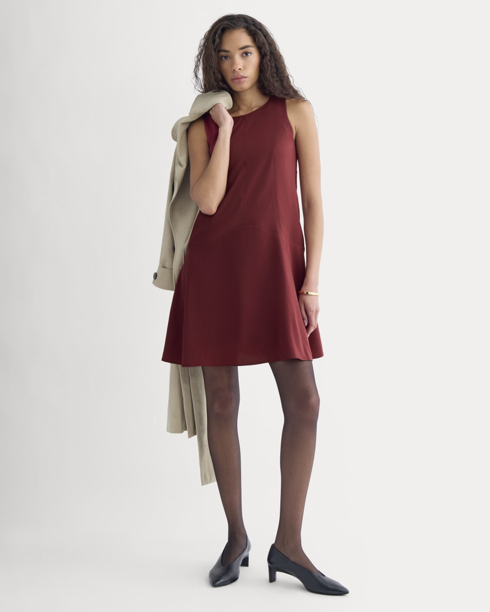 Everlane Drop Waist Mini Dress In Pomegranate, Size 4 Everlane Drop Waist Mini Dress In Pomegranate, Size 4