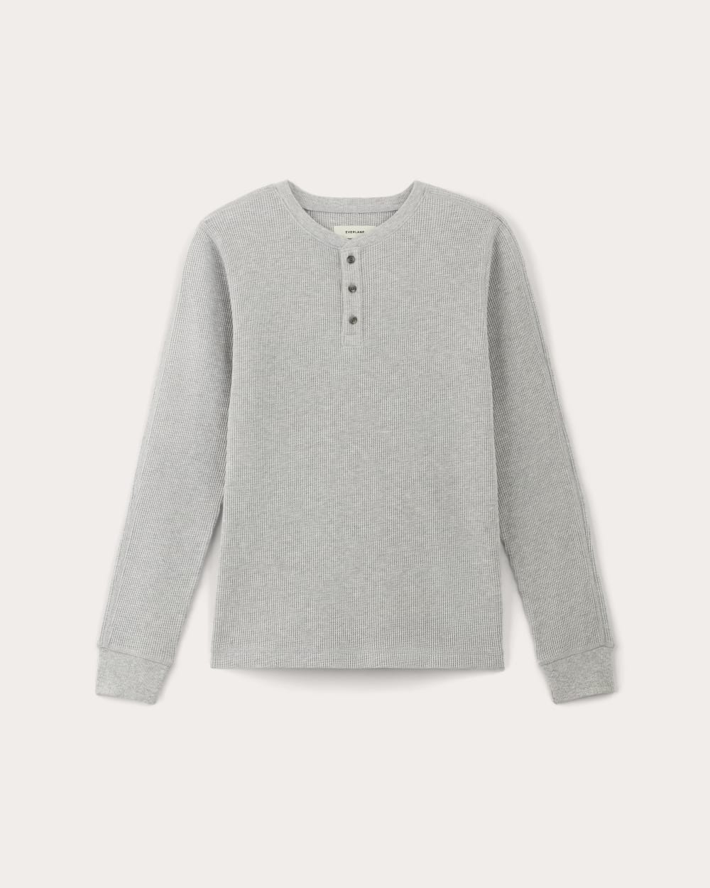 The Waffle Long-Sleeve Henley | Heathered Light Grey – Everlane