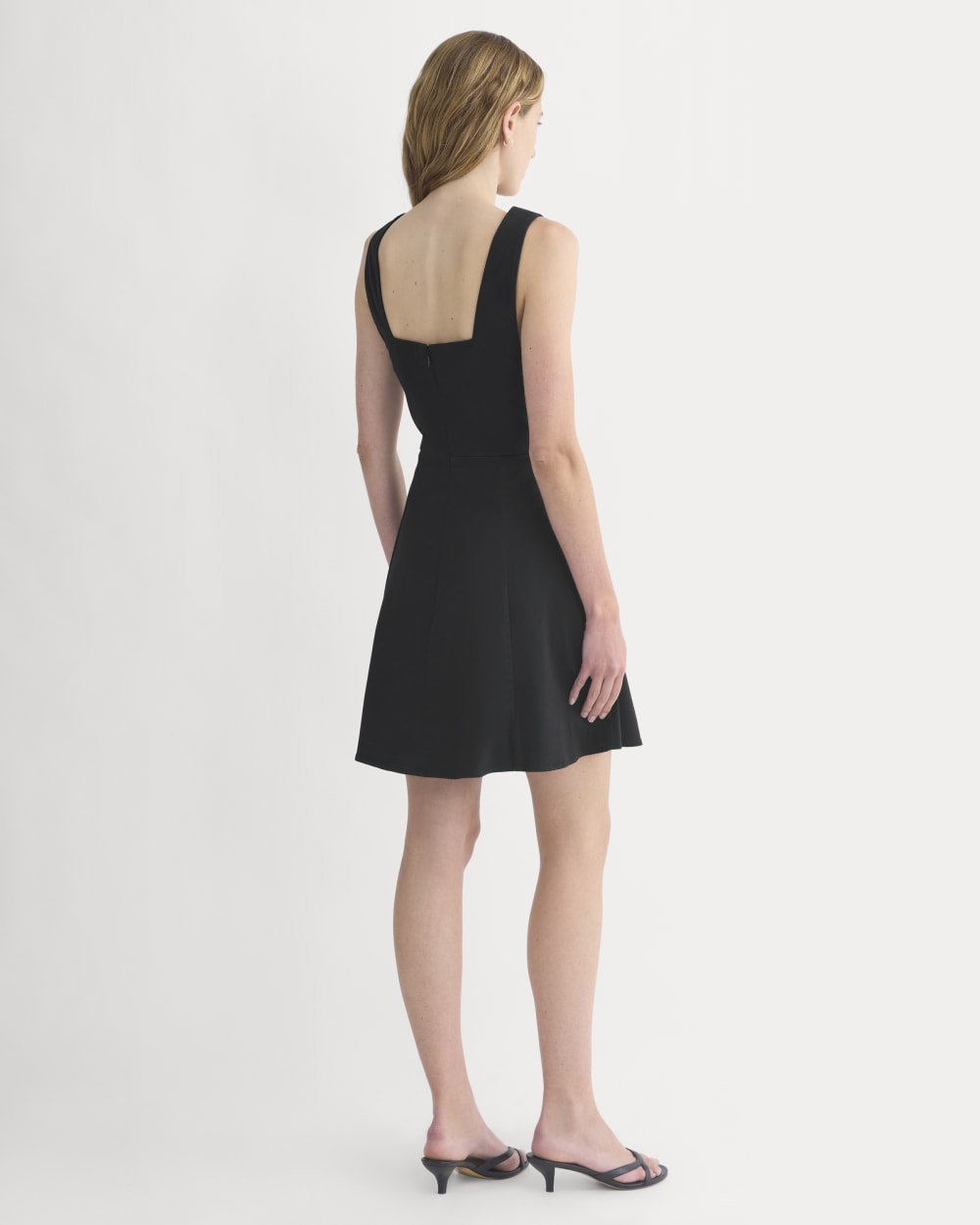 Seamed Open-Back Mini Dress