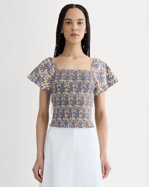 The Gauze Smocked Top | Mocha Floral – Everlane