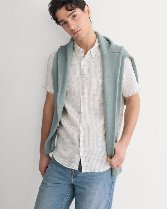 mens-linen-ss-popover-shirt-bone-plaid | primary