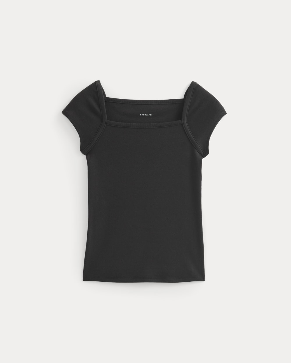 RetroSoft Cotton Square-Neck Tee | Black – Everlane