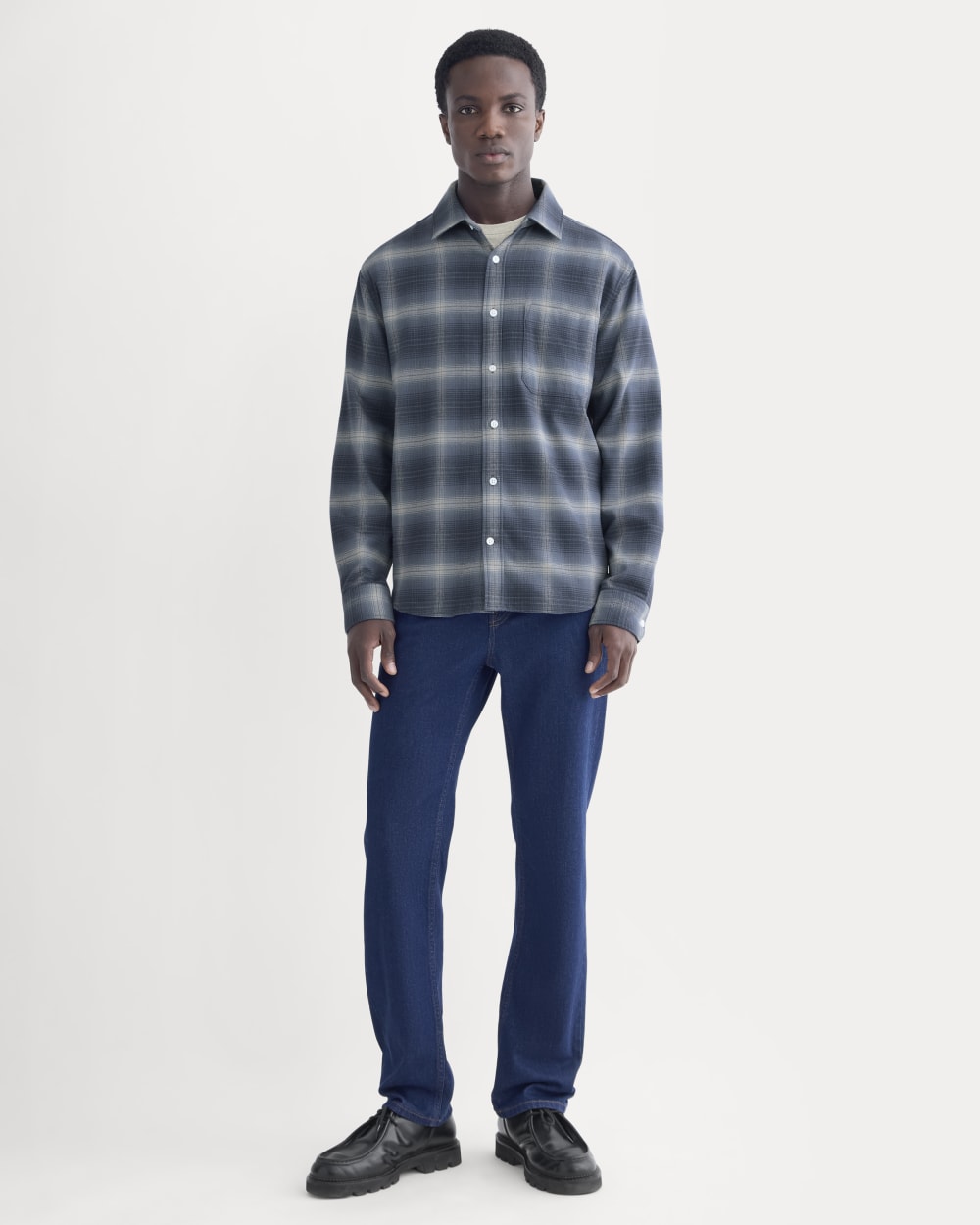 Brushed Flannel Shirt Blue Ombre Plaid – Everlane