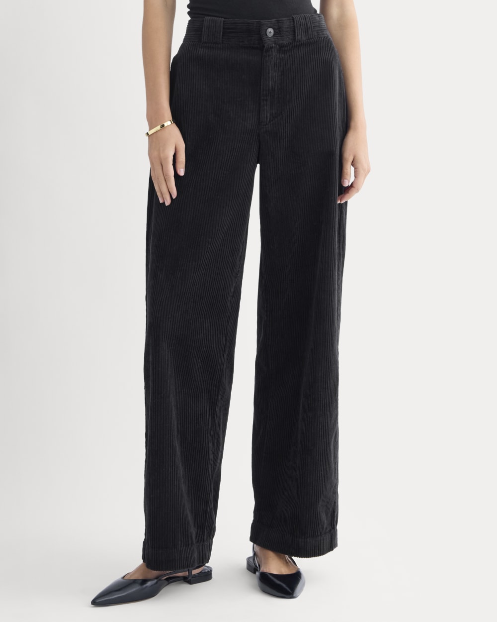 Corduroy Wide-Leg Trouser | Black – Everlane