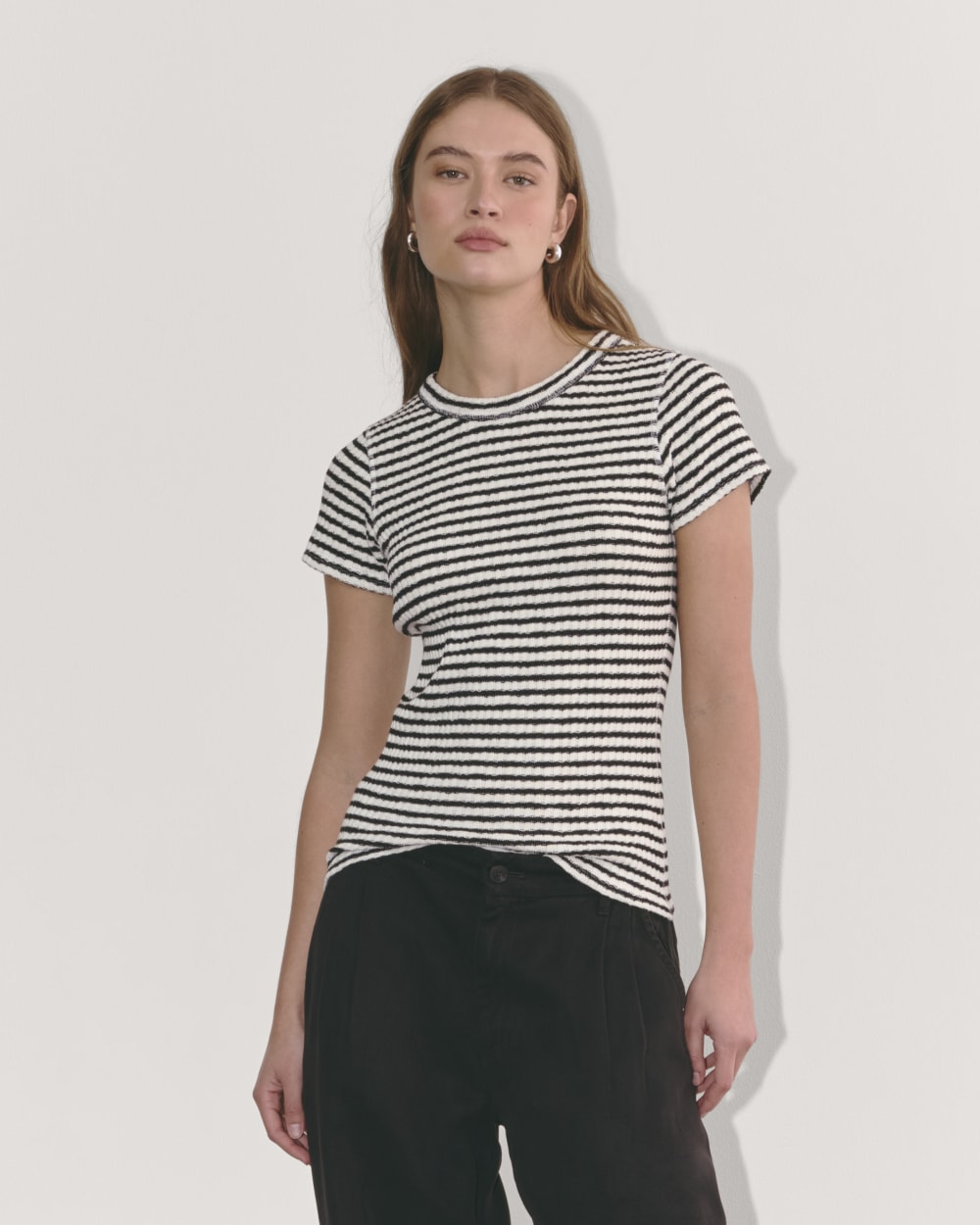 womens-rib-knit-organic-cotton-crew-bone-black-stripe | primary