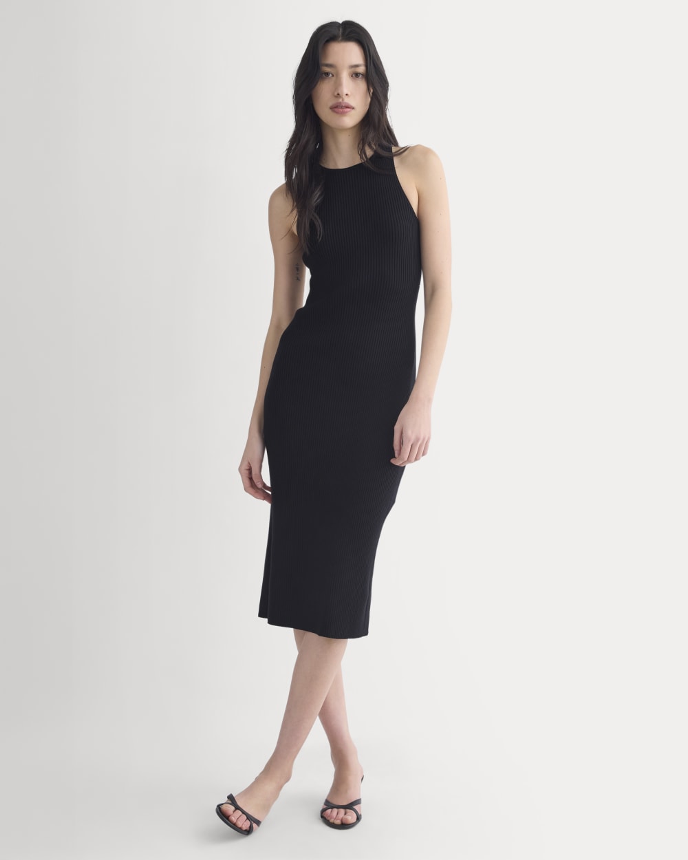 womens-cutaway-ribbed-midi-dress-black