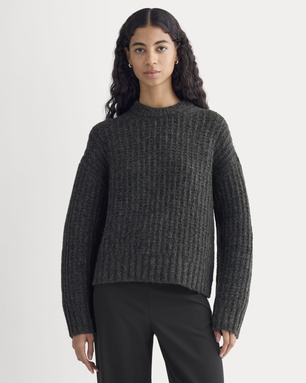 womens-waffle-sweater-in-cloud-heathered-soot | primary