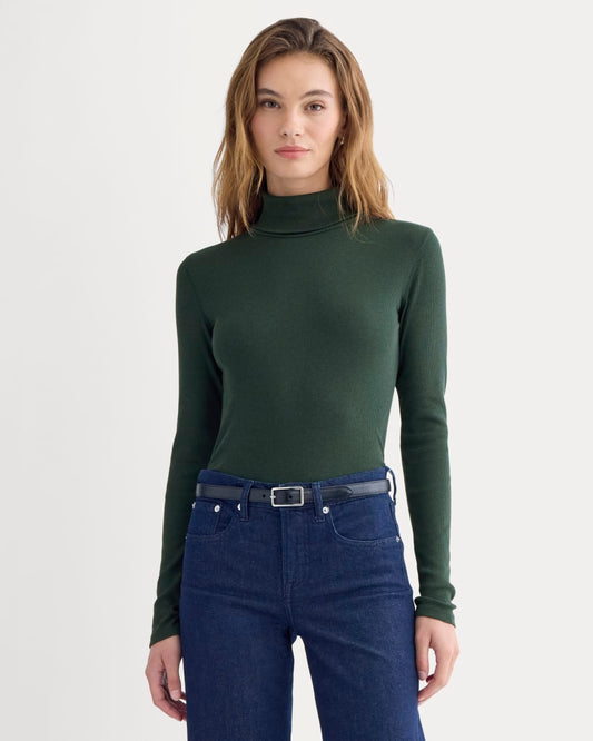 womens-supima-rib-turtleneck-heathered-dark-sea | primary