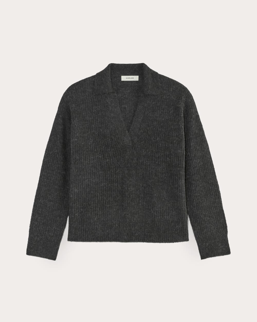 The Oversized Polo in Alpaca | Heathered Black – Everlane