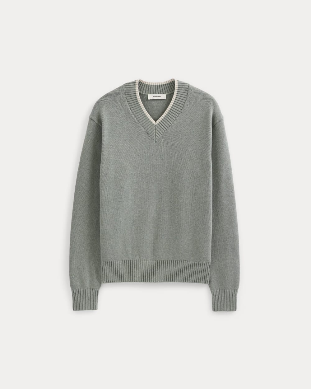 mens-relaxed-v-neck-sweater-cotton-heathered-lilypad | alt