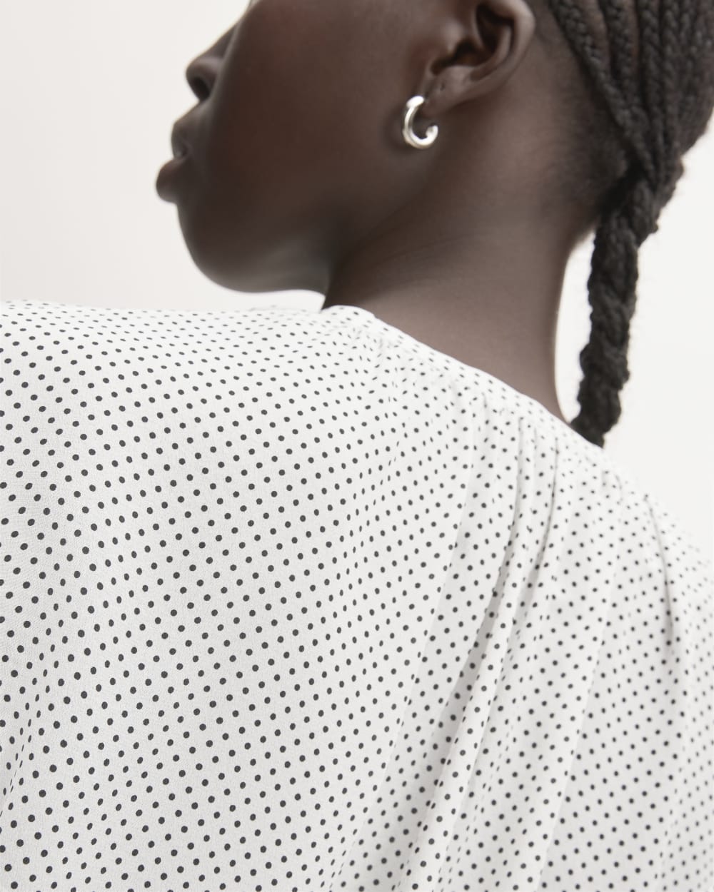 womens-clean-silk-shirred-blouse-bone-black-polka-dot