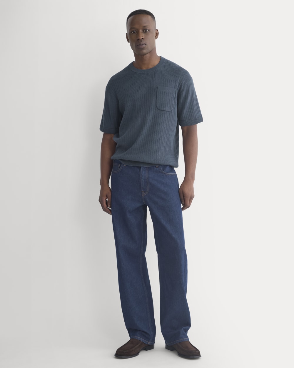 Textured Knit Tee | Midnight Navy – Everlane
