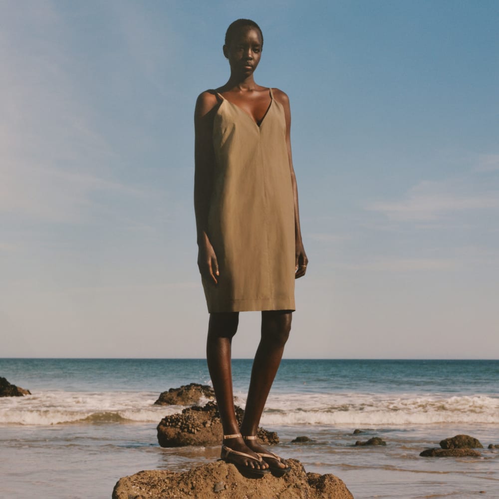 everlane party slip dress The Satin Slip Dress