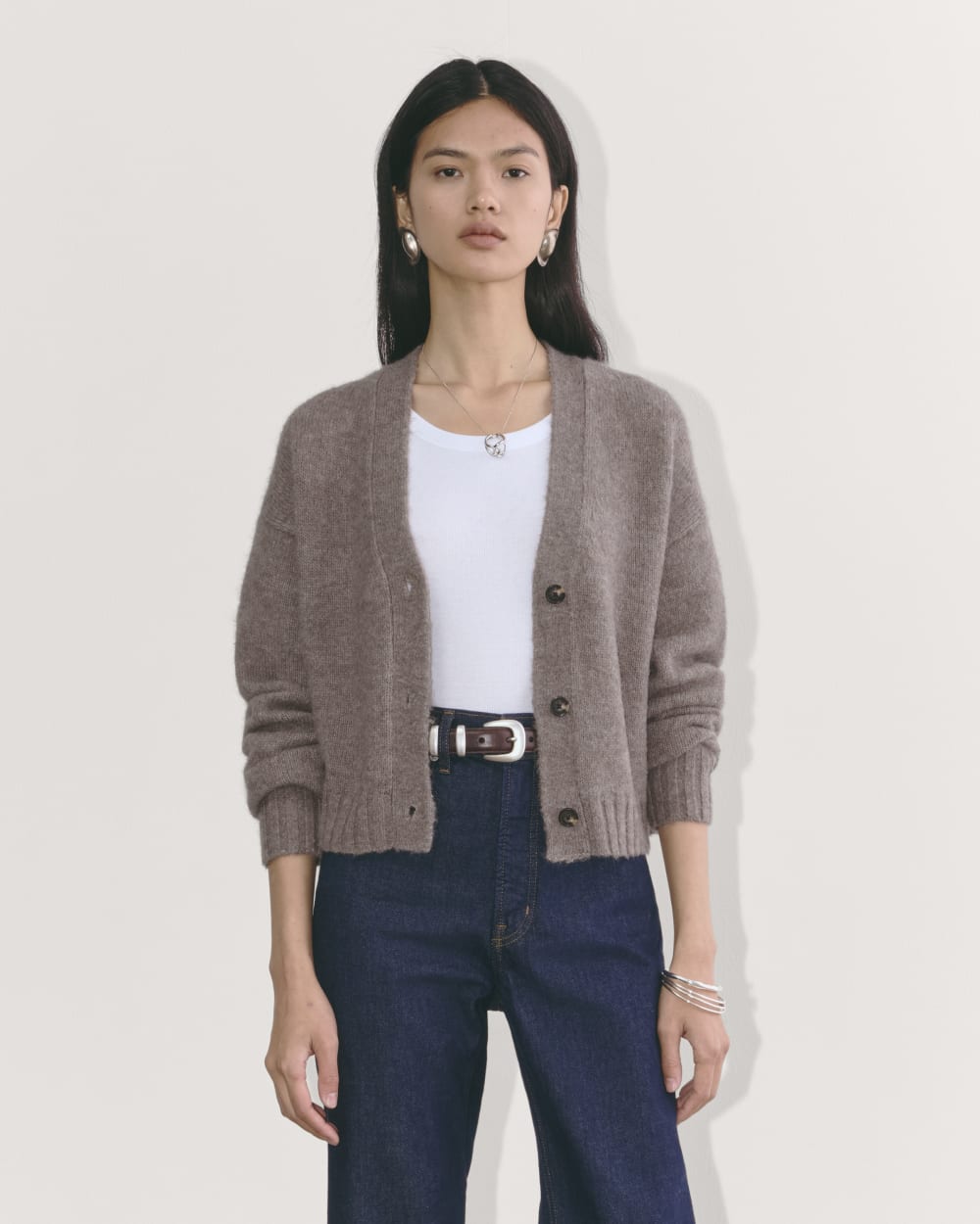 womens-alpaca-boxy-v-cardigan-taupe-melange | primary