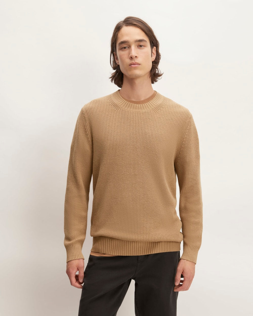 mens-no-sweat-ribbed-crew-tigers-eye | primary