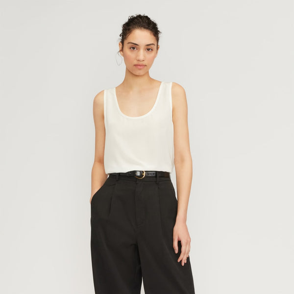 The Scoop Tank in Washable Silk | Off-White – Everlane