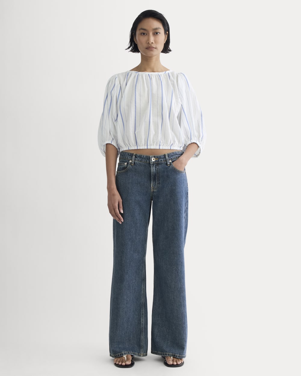 womens-gauze-puff-sleeve-top-bone-dutch-blue