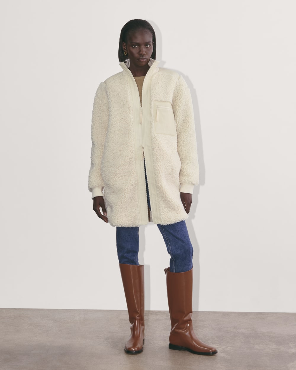 womens-teddy-midi-zip-liner-jacket-birch | primary