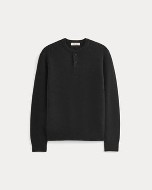 Henley in Wool Cashmere |  Black