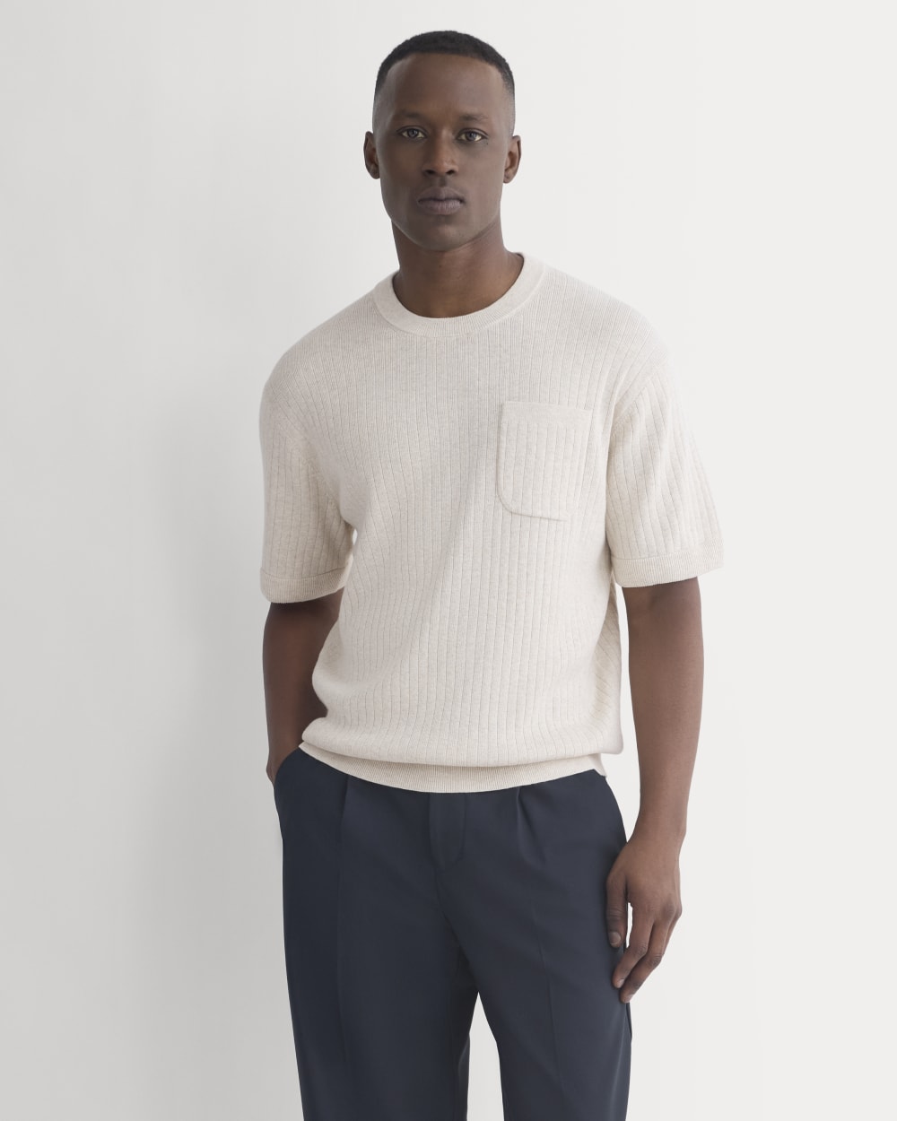 mens-textured-knit-tee-heathered-oat | primary