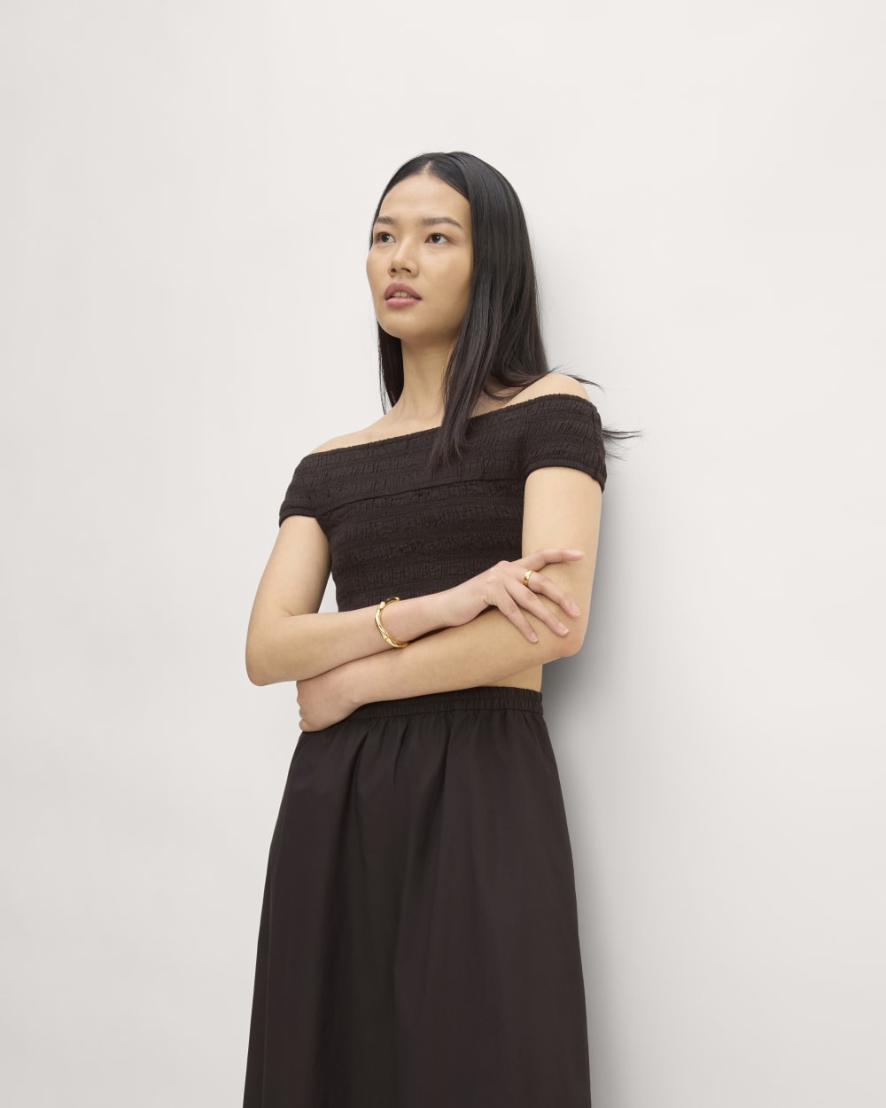womens-gauze-smock-top-black