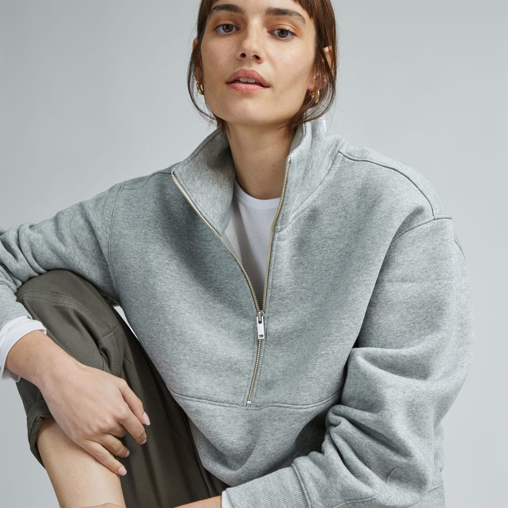 The ReTrack Half-Zip Sweatshirt | Heather Grey – Everlane