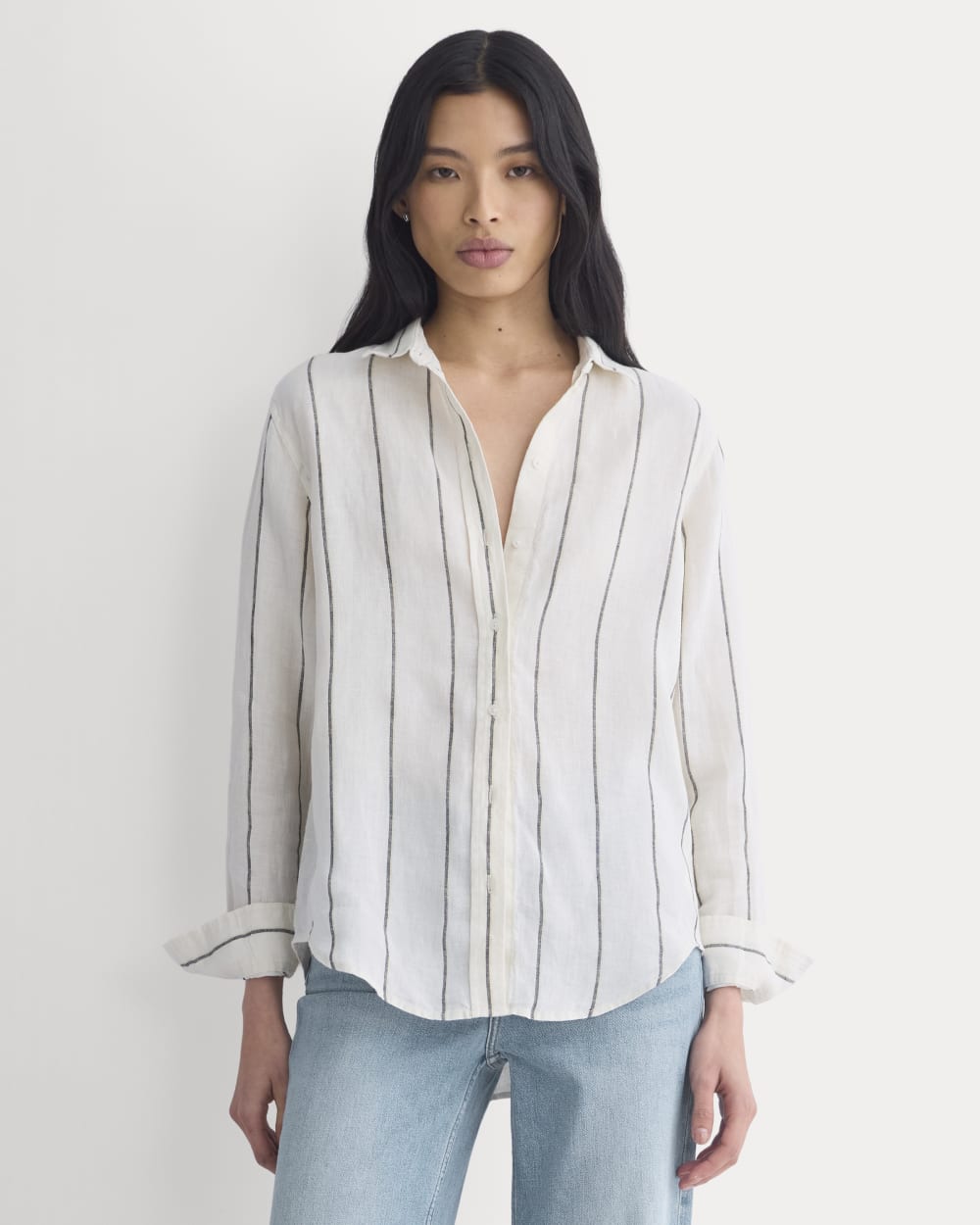 womens-relaxed-linen-shirt-bone-stripe | primary