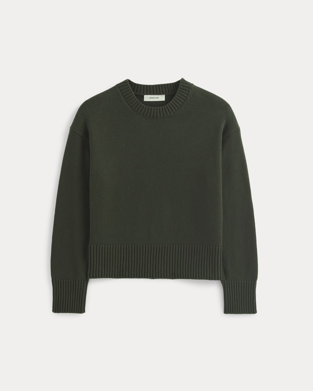 womens-organic-cotton-crew-sweater-dark-green | alt