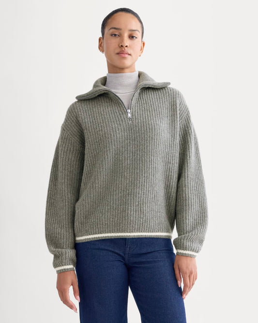 womens-half-zip-sweater-in-luxe-merino-heathered-mid-grey | primary