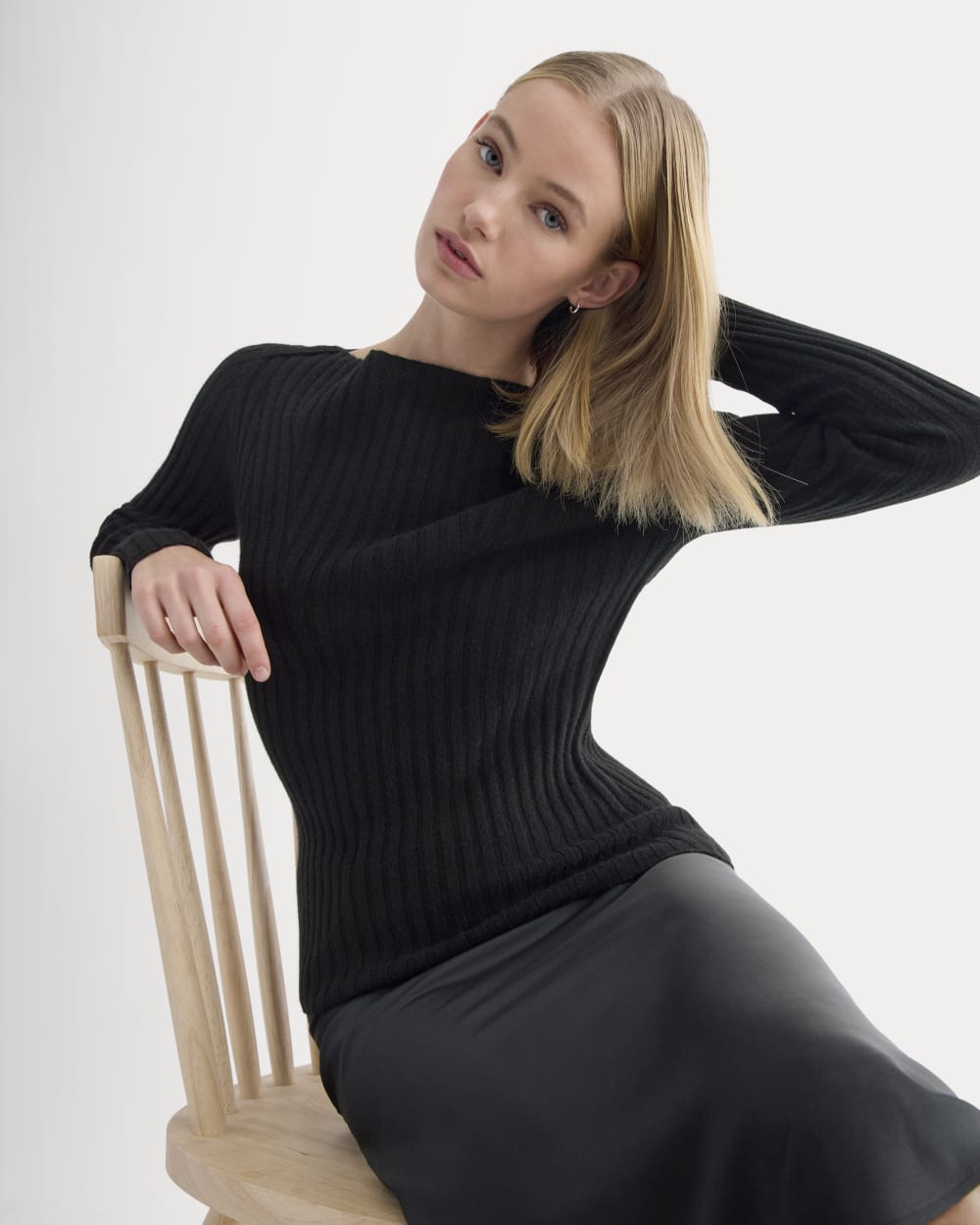 Cashmere Ribbed Boat-Neck Sweater