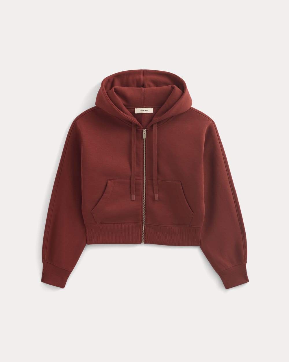 Luxe Fleece Full-Zip Cropped Hoodie | Merlot – Everlane