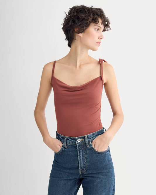 womens-tie-shoulder-tank-henna-red | primary