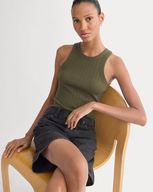 womens-racerback-tank-in-pointelle-olive-night | primary