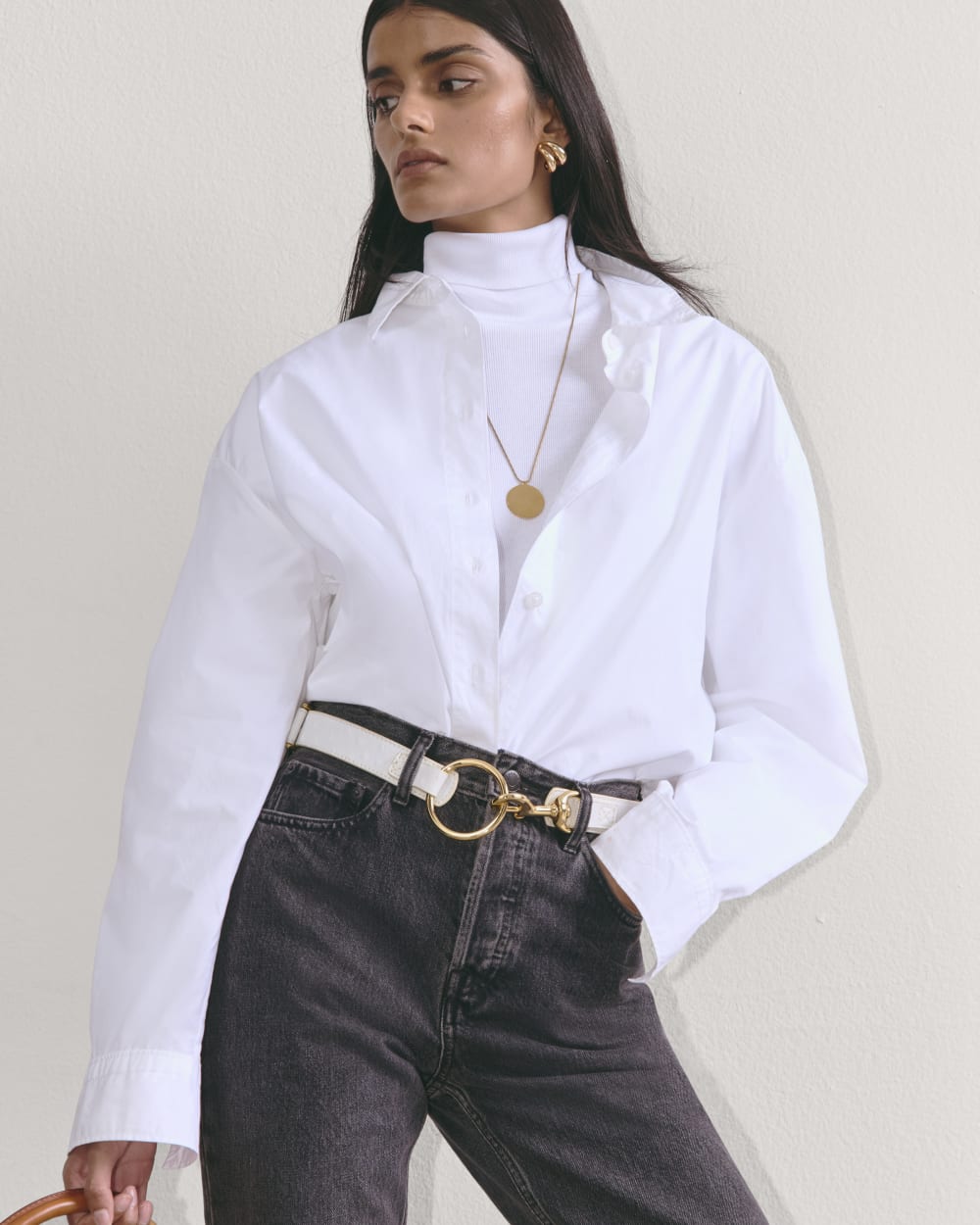 The Luxe Rib Turtleneck | White – Everlane