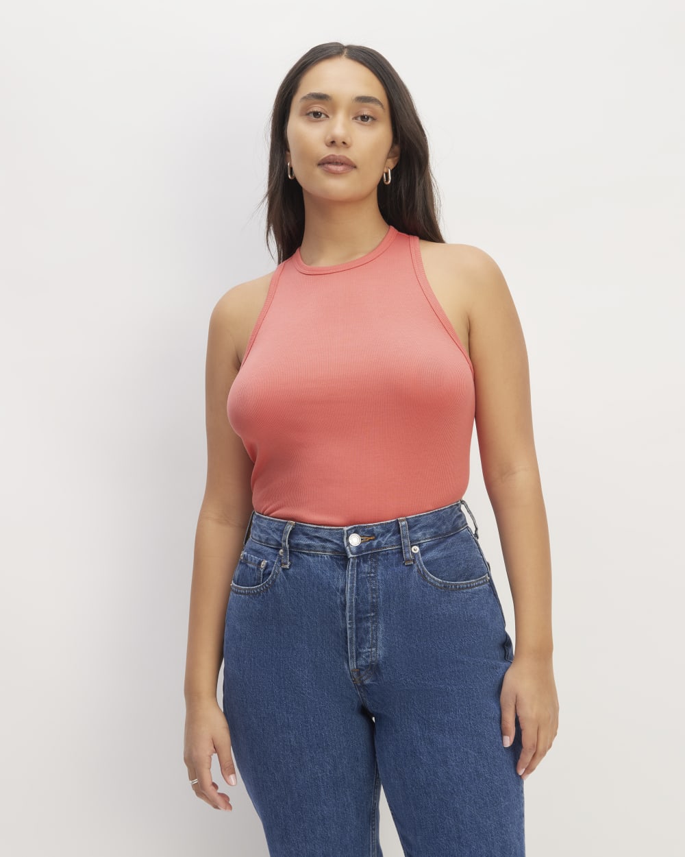 womens-supima-micro-rib-racerback-tank-coral | primary