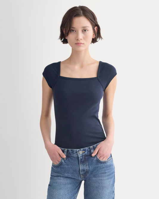 womens-retrosoft-cotton-square-neck-tee-navy | primary