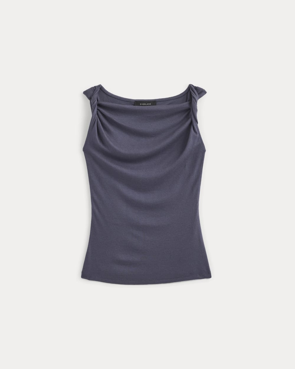 womens-cowl-neck-twist-tank-butterluxe-graystone | alt