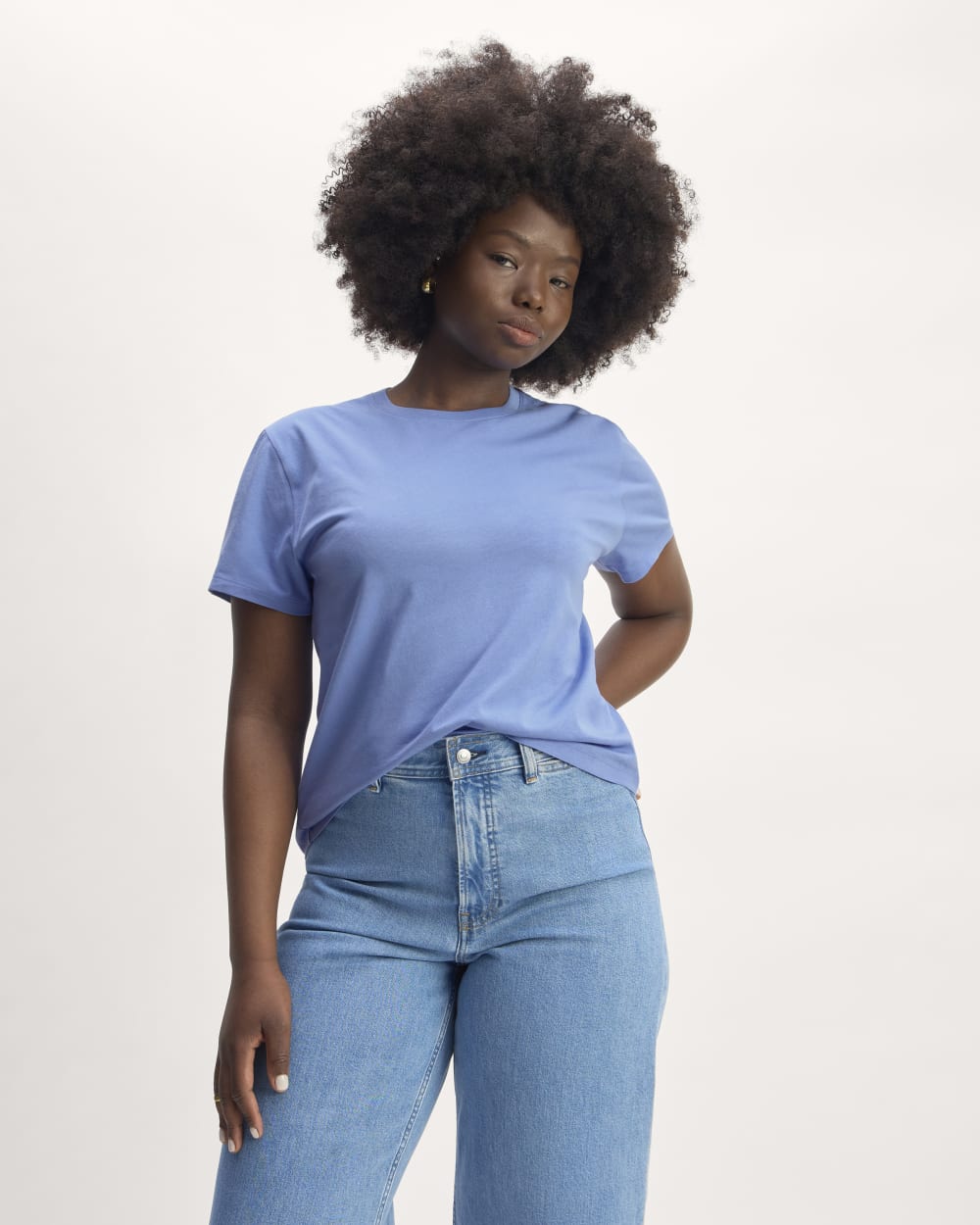 The Box-Cut Tee in Essential Cotton | Blue Opal | No Pocket – Everlane