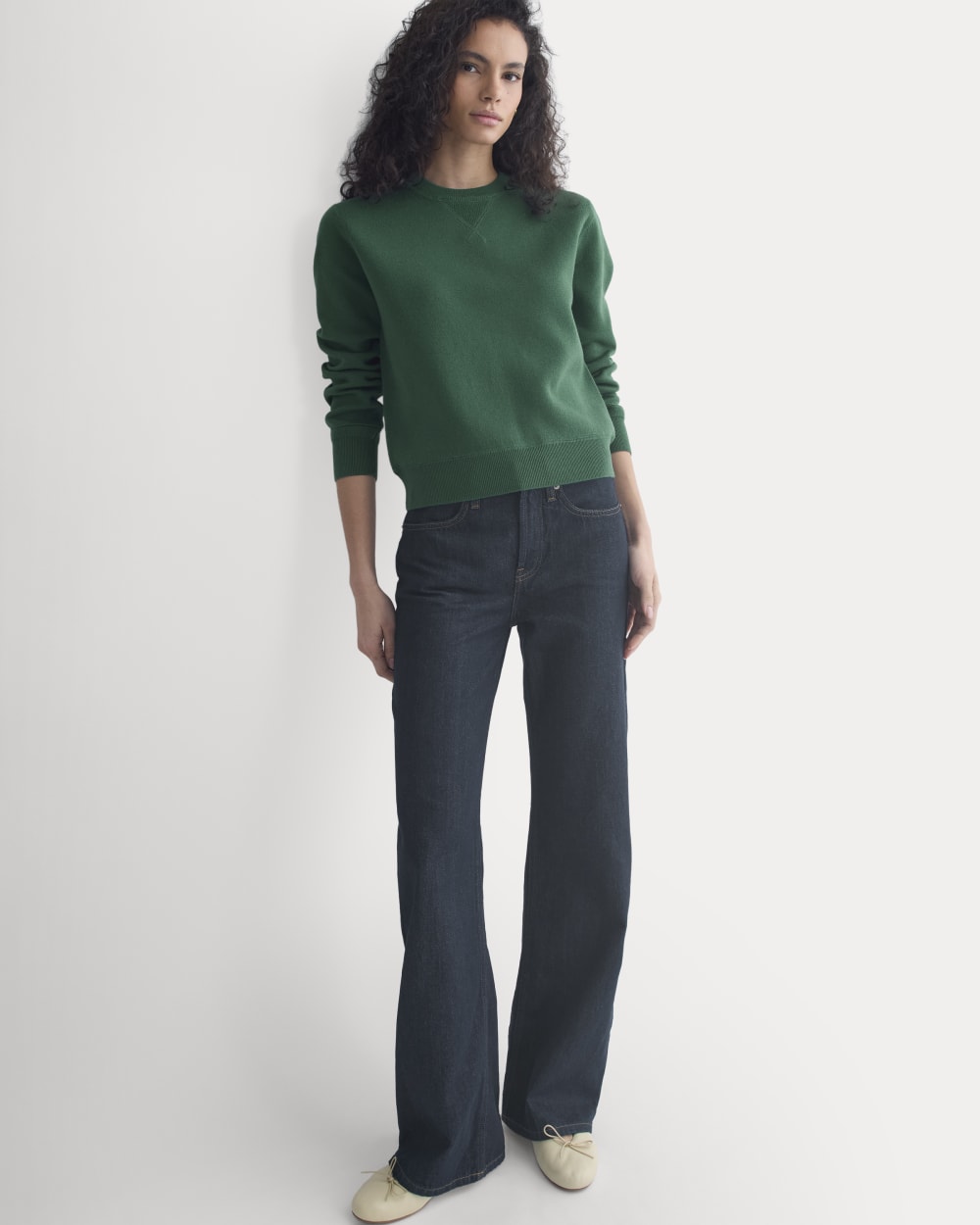 Double Knit Crew in Cotton Merino | Hunter Green – Everlane