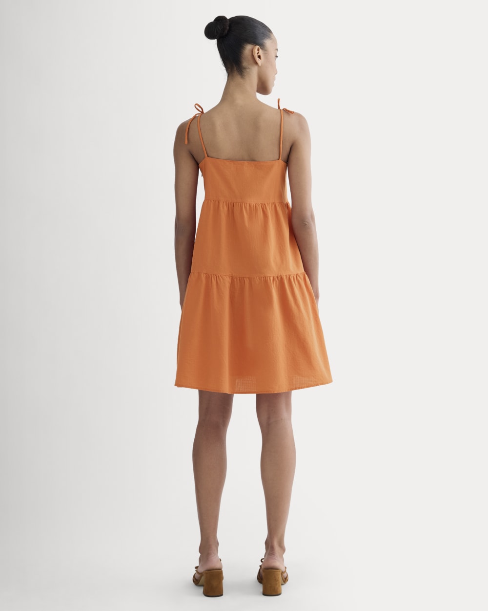 The Gauze Mini Tiered Dress | Soft Orange Everlane The Gauze Mini Tiered Dress | Soft Orange Everlane