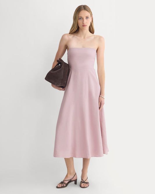 womens-strapless-dress-in-stretch-linen-burnished-lilac | primary
