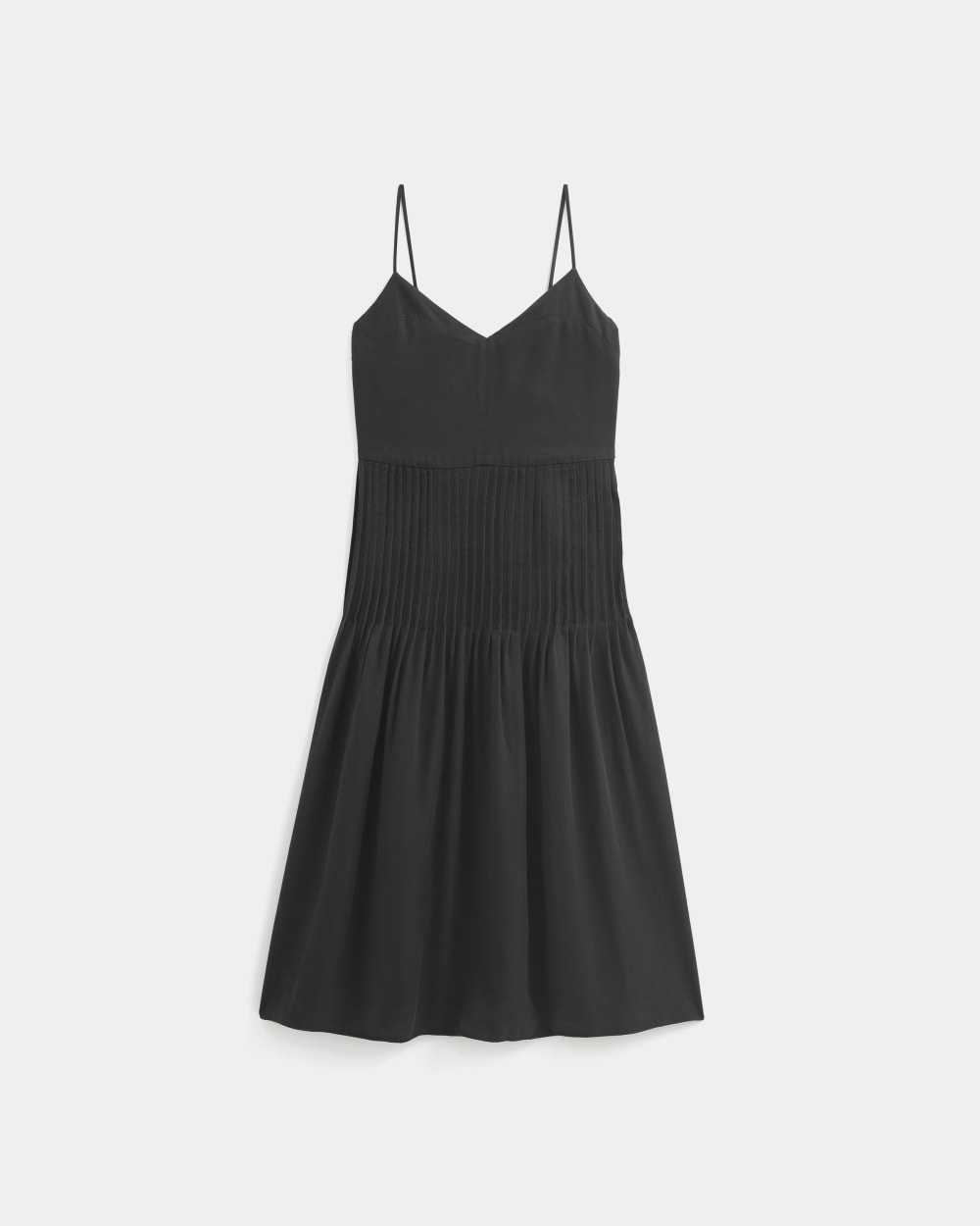 Everlane Pleated Slip Dress, Butterlite, Black, Size 0 Everlane Pleated Slip Dress, Butterlite, Black, Size 0